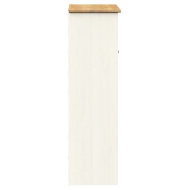 vidaXL Πάνω Ντουλάπι-Βιτρίνα VIGO Λευκό 78x30x100cm Μασίφ Ξύλο Πεύκου 1 τεμ.