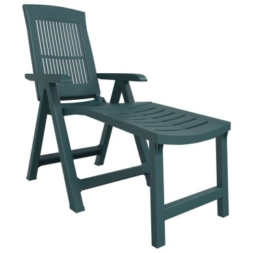 vidaXL Ξαπλώστρα Πράσινη Πλαστική 60x114x110cm 1 τεμ.
