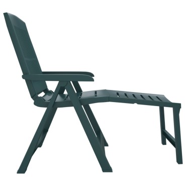 vidaXL Ξαπλώστρα Πράσινη Πλαστική 60x114x110cm 1 τεμ.