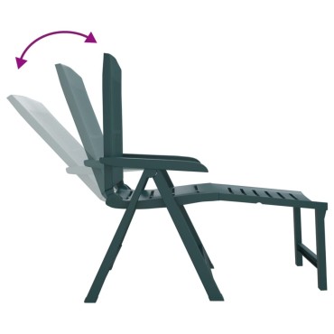 vidaXL Ξαπλώστρα Πράσινη Πλαστική 60x114x110cm 1 τεμ.