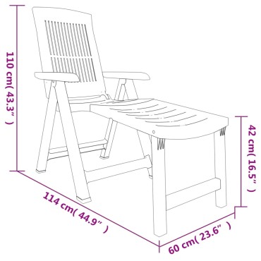 vidaXL Ξαπλώστρα Πράσινη Πλαστική 60x114x110cm 1 τεμ.