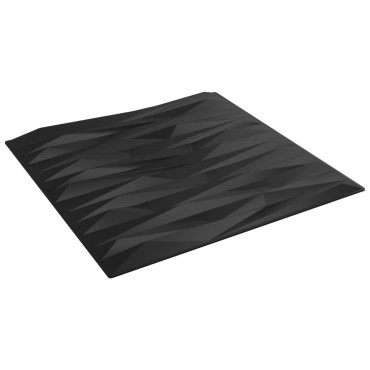 vidaXL Πάνελ Τοίχου 12 τεμ. Μαύρα Σχέδιο Πέτρα 50 x 50 εκ. 3 μ² XPS