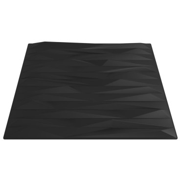 vidaXL Πάνελ Τοίχου 12 τεμ. Μαύρα Σχέδιο Πέτρα 50 x 50 εκ. 3 μ² XPS