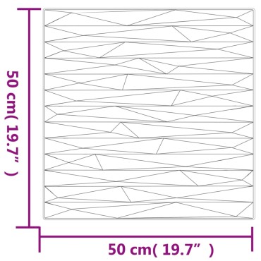 vidaXL Πάνελ Τοίχου 12 τεμ. Μαύρα Σχέδιο Πέτρα 50 x 50 εκ. 3 μ² XPS