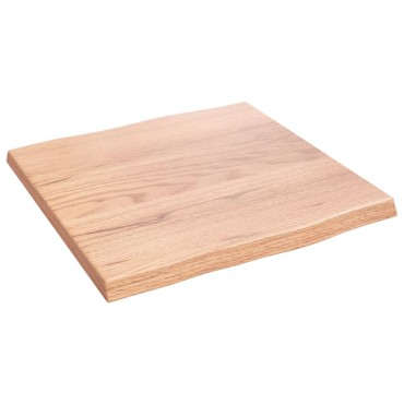 vidaXL Επιφ Τραπεζιού Αν. Καφέ 40x40x2cm Επ Μασίφ Ξύλο Δρυός Live Edge 1 τεμ.
