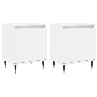 vidaXL Κομοδίνα 2 τεμ. Λευκά 40x30x50cm από Επεξεργασμένο Ξύλο