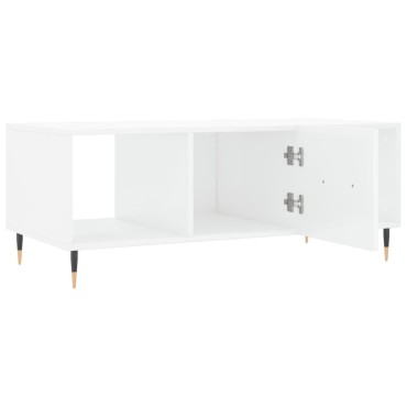 vidaXL Τραπεζάκι Σαλονιού Γυαλ. Λευκό 102x50x40cm Επεξεργ. Ξύλο 1 τεμ.