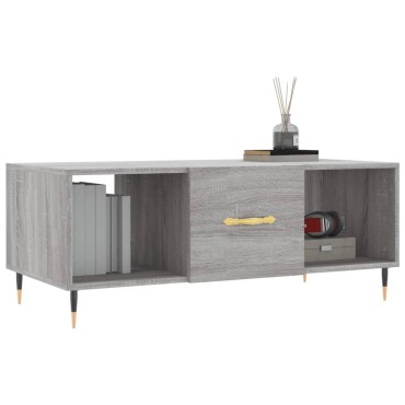 vidaXL Τραπεζάκι Σαλονιού Γκρι Sonoma 102x50x40cm Επεξεργασμένο Ξύλο 1 τεμ.