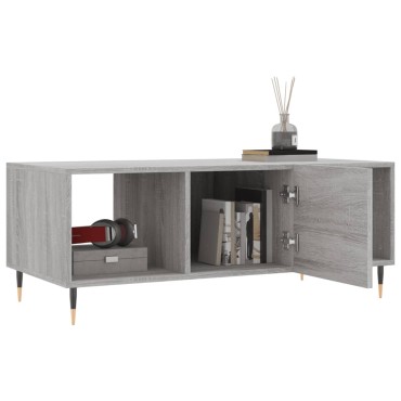 vidaXL Τραπεζάκι Σαλονιού Γκρι Sonoma 102x50x40cm Επεξεργασμένο Ξύλο 1 τεμ.