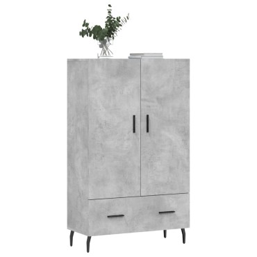 vidaXL Ντουλάπα Γκρι Σκυροδέματος 69,5x31x115cm Επεξεργ. Ξύλο 1 τεμ.