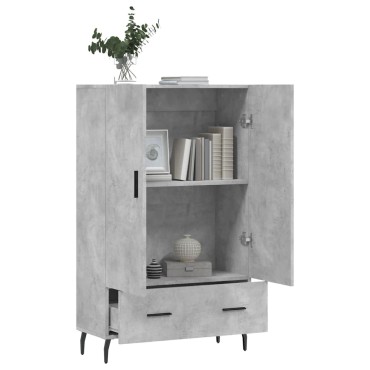vidaXL Ντουλάπα Γκρι Σκυροδέματος 69,5x31x115cm Επεξεργ. Ξύλο 1 τεμ.