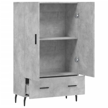 vidaXL Ντουλάπα Γκρι Σκυροδέματος 69,5x31x115cm Επεξεργ. Ξύλο 1 τεμ.