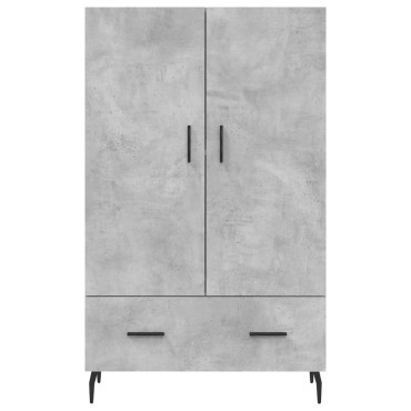 vidaXL Ντουλάπα Γκρι Σκυροδέματος 69,5x31x115cm Επεξεργ. Ξύλο 1 τεμ.