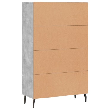 vidaXL Ντουλάπα Γκρι Σκυροδέματος 69,5x31x115cm Επεξεργ. Ξύλο 1 τεμ.