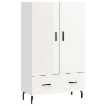 vidaXL Ντουλάπα Γυαλ. Λευκό 69,5x31x115cm από Επεξεργασμένο Ξύλο 1 τεμ.