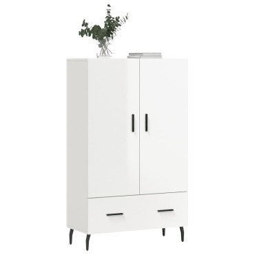 vidaXL Ντουλάπα Γυαλ. Λευκό 69,5x31x115cm από Επεξεργασμένο Ξύλο 1 τεμ.