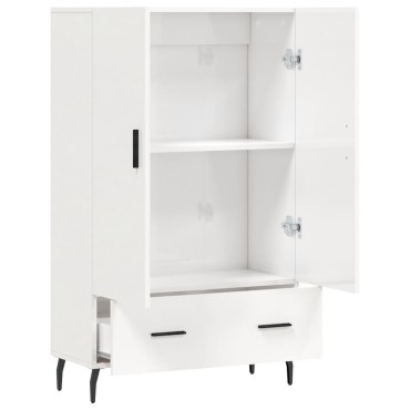 vidaXL Ντουλάπα Γυαλ. Λευκό 69,5x31x115cm από Επεξεργασμένο Ξύλο 1 τεμ.