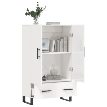 vidaXL Ντουλάπα Γυαλ. Λευκό 69,5x31x115cm από Επεξεργασμένο Ξύλο 1 τεμ.