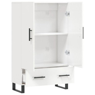 vidaXL Ντουλάπα Γυαλ. Λευκό 69,5x31x115cm από Επεξεργασμένο Ξύλο 1 τεμ.