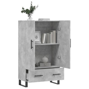 vidaXL Ντουλάπα Γκρι Σκυροδέματος 69,5x31x115cm Επεξεργ. Ξύλο 1 τεμ.