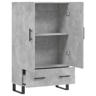 vidaXL Ντουλάπα Γκρι Σκυροδέματος 69,5x31x115cm Επεξεργ. Ξύλο 1 τεμ.
