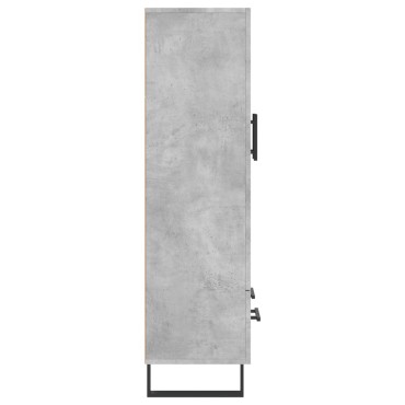 vidaXL Ντουλάπα Γκρι Σκυροδέματος 69,5x31x115cm Επεξεργ. Ξύλο 1 τεμ.