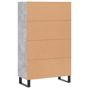 vidaXL Ντουλάπα Γκρι Σκυροδέματος 69,5x31x115cm Επεξεργ. Ξύλο 1 τεμ.