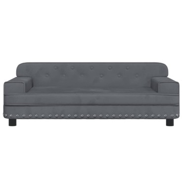 vidaXL Κρεβάτι Σκύλου Σκούρο Γκρι 90 x 53 x 30 εκ. Βελούδινο