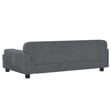 vidaXL Κρεβάτι Σκύλου Σκούρο Γκρι 90 x 53 x 30 εκ. Βελούδινο