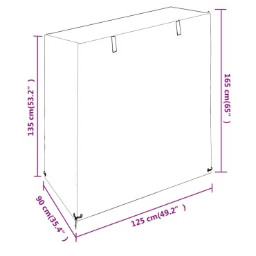 vidaXL Κάλυμμα Κούνιας 2 τεμ. 8 Κρίκοι 125x90x135/165cm Πολυαιθυλένιο