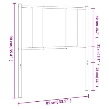 vidaXL Κεφαλάρι Λευκό Μεταλλικό 85x3x90cm 1 τεμ.