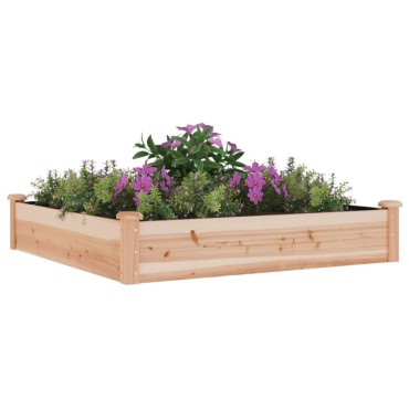 vidaXL Ζαρντινιέρα Υπερυψ. με Επένδυση 120x120x25εκ. Μασίφ Ξύλο Ελάτης