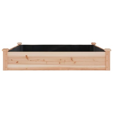 vidaXL Ζαρντινιέρα Υπερυψ. με Επένδυση 120x120x25εκ. Μασίφ Ξύλο Ελάτης