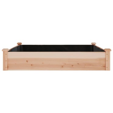 vidaXL Ζαρντινιέρα Υπερυψ. με Επένδυση 120x120x25εκ. Μασίφ Ξύλο Ελάτης