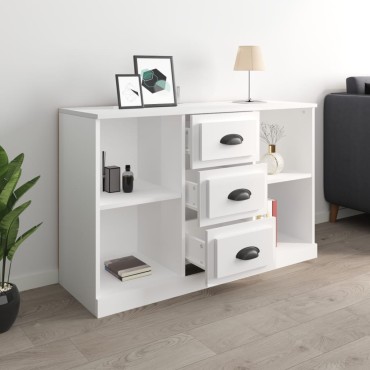 vidaXL Ντουλάπι Γυαλιστερό Λευκό 104,5x35,5x67,5cm Επεξεργασμένο Ξύλο 1 τεμ.