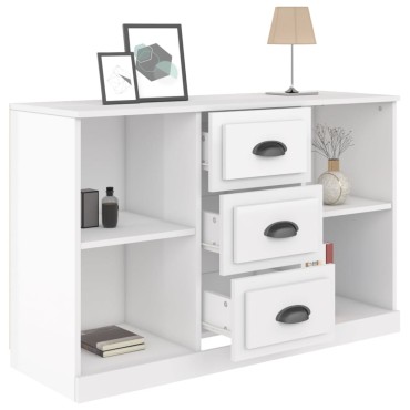 vidaXL Ντουλάπι Γυαλιστερό Λευκό 104,5x35,5x67,5cm Επεξεργασμένο Ξύλο 1 τεμ.