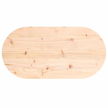vidaXL Επιφάνεια Τραπεζιού Οβάλ 80x40x2,5cm από Μασίφ Ξύλο Πεύκου 1 τεμ.