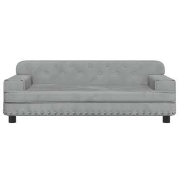 vidaXL Καναπές Παιδικός Ανοιχτό Γκρι 90x53x30cm από Βελούδο 1 τεμ.