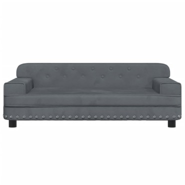vidaXL Καναπές Παιδικός Σκούρο Γκρι 90x53x30cm από Βελούδο 1 τεμ.