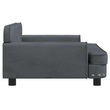 vidaXL Καναπές Παιδικός Σκούρο Γκρι 90x53x30cm από Βελούδο 1 τεμ.