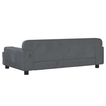 vidaXL Καναπές Παιδικός Σκούρο Γκρι 90x53x30cm από Βελούδο 1 τεμ.