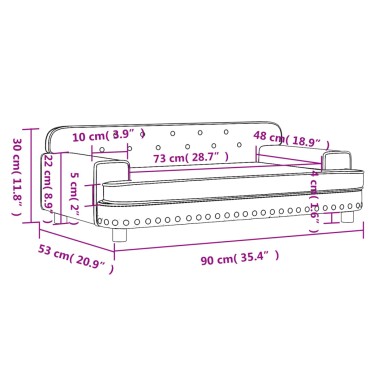 vidaXL Καναπές Παιδικός Σκούρο Γκρι 90x53x30cm από Βελούδο 1 τεμ.