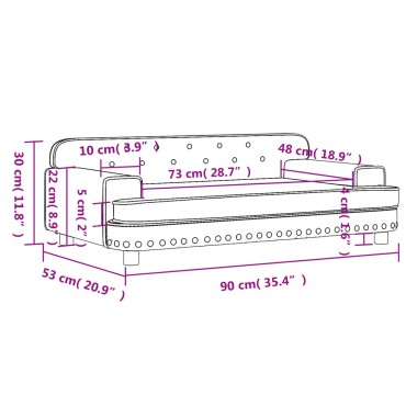 vidaXL Καναπές Παιδικός Σκούρο Γκρι 90x53x30cm από Βελούδο