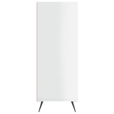 vidaXL Βιβλιοθήκη Γυαλιστερό Λευκό 69,5x32,5x90cm Επεξεργασμένο Ξύλο 1 τεμ.