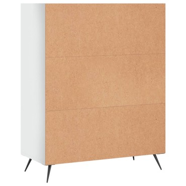 vidaXL Βιβλιοθήκη Γυαλιστερό Λευκό 69,5x32,5x90cm Επεξεργασμένο Ξύλο 1 τεμ.