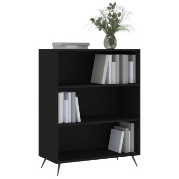 vidaXL Βιβλιοθήκη Μαύρη 69,5x32,5x90cm από Επεξεργασμένο Ξύλο 1 τεμ.