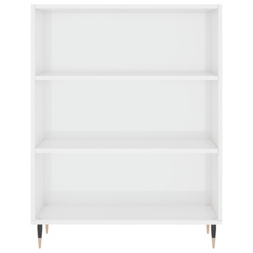 vidaXL Βιβλιοθήκη Γυαλιστερό Λευκό 69,5x32,5x90cm Επεξεργασμένο Ξύλο 1 τεμ.