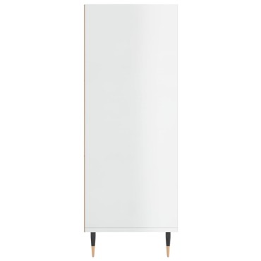 vidaXL Βιβλιοθήκη Γυαλιστερό Λευκό 69,5x32,5x90cm Επεξεργασμένο Ξύλο 1 τεμ.