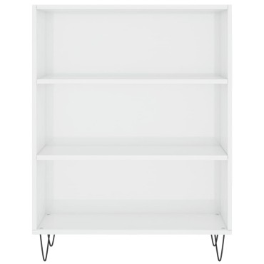vidaXL Βιβλιοθήκη Γυαλιστερό Λευκό 69,5x32,5x90cm Επεξεργασμένο Ξύλο 1 τεμ.