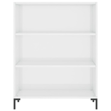 vidaXL Βιβλιοθήκη Γυαλιστερό Λευκό 69,5x32,5x90cm Επεξεργασμένο Ξύλο 1 τεμ.